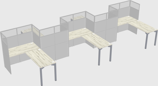 L-shape cubicles