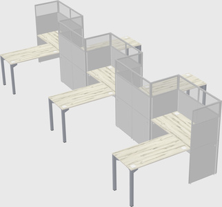 L-shape cubicles