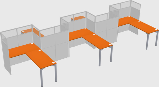 L-shape cubicles