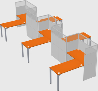 L-shape cubicles