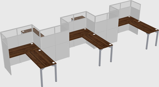L-shape cubicles