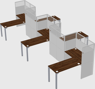 L-shape cubicles