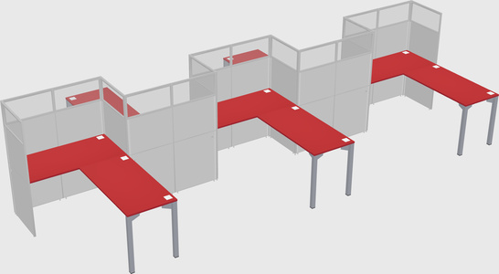 L-shape cubicles