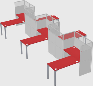 L-shape cubicles