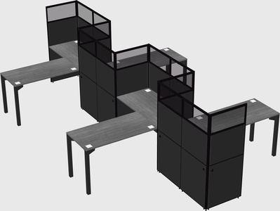 L-shape cubicles