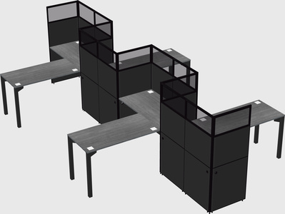 L-shape cubicles