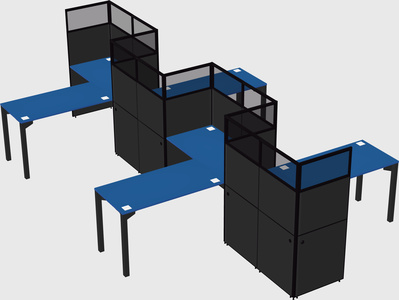 L-shape cubicles