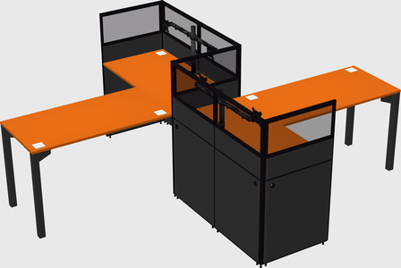 L-shape cubicles