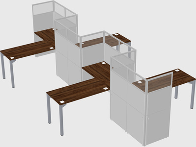 L-shape cubicles