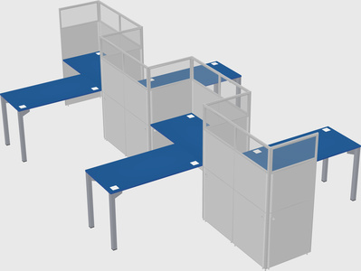 L-shape cubicles