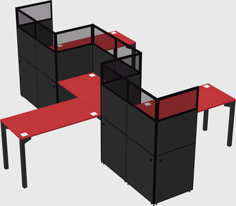 L-shape cubicles