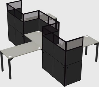 L-shape cubicles