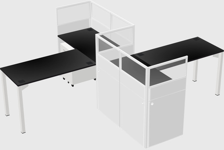 L-shape cubicles