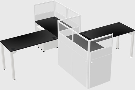 L-shape cubicles