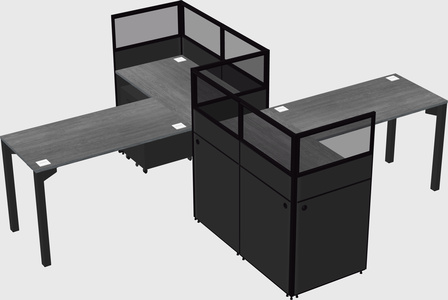 L-shape cubicles