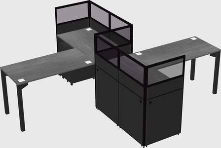 L-shape cubicles