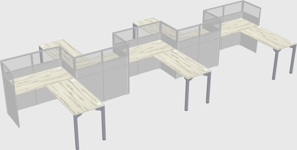 L-shape cubicles