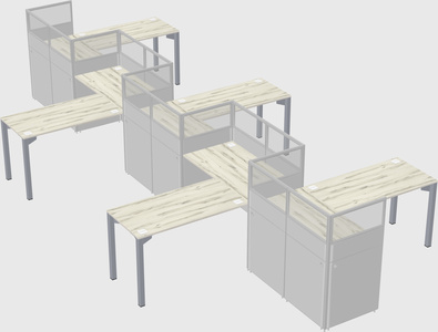L-shape cubicles