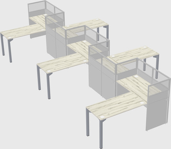 L-shape cubicles