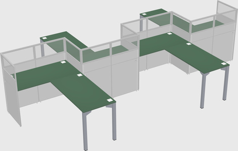 L-shape cubicles