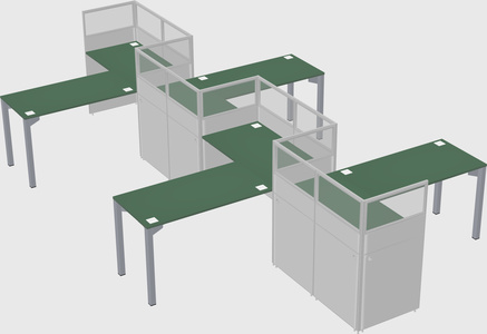 L-shape cubicles