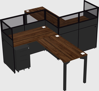 L-shape cubicles