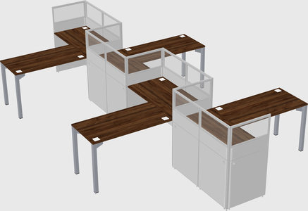 L-shape cubicles