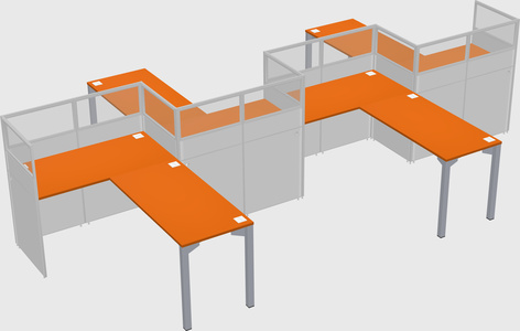 L-shape cubicles