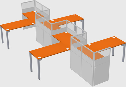 L-shape cubicles