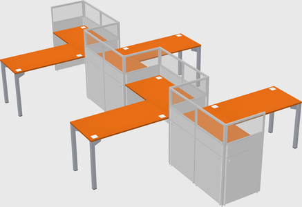 L-shape cubicles