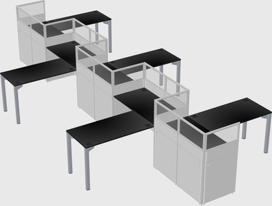L-shape cubicles