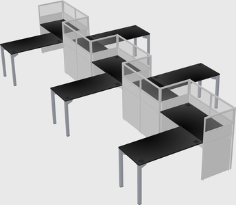 L-shape cubicles