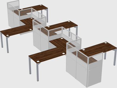 L-shape cubicles