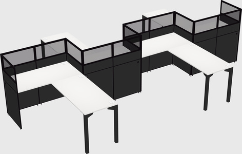 L-shape cubicles