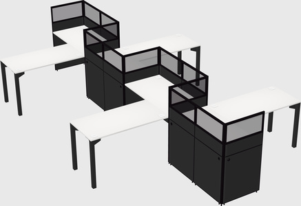 L-shape cubicles