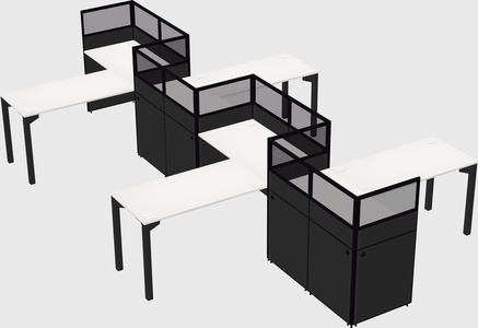 L-shape cubicles