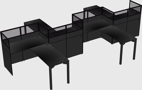L-shape cubicles