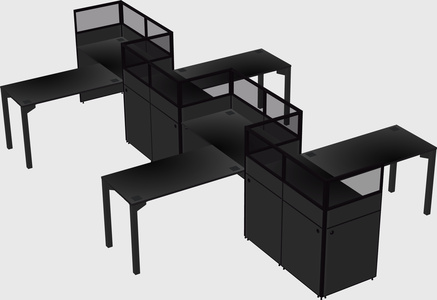 L-shape cubicles