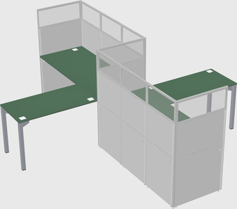 L-shape cubicles