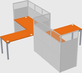 L-shape cubicles