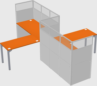 L-shape cubicles