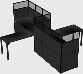 L-shape cubicles