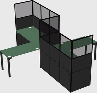L-shape cubicles