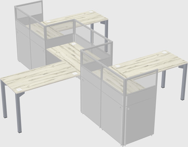 L-shape cubicles