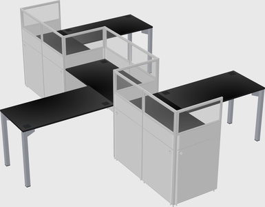 L-shape cubicles