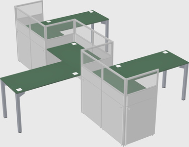 L-shape cubicles