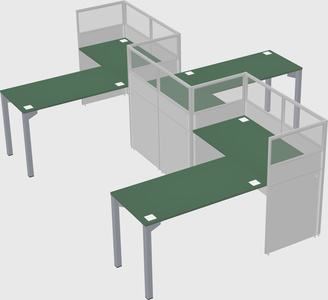 L-shape cubicles