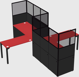 L-shape cubicles