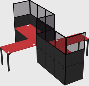 L-shape cubicles
