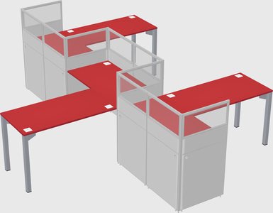 L-shape cubicles